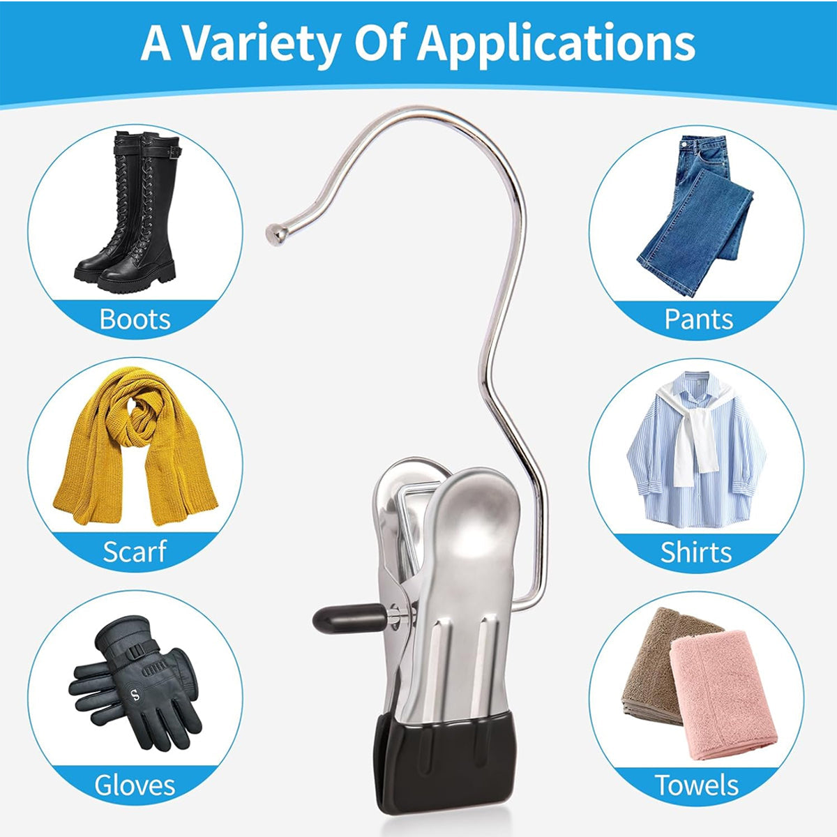 10 Pcs Laundry Hook Hanger Clips