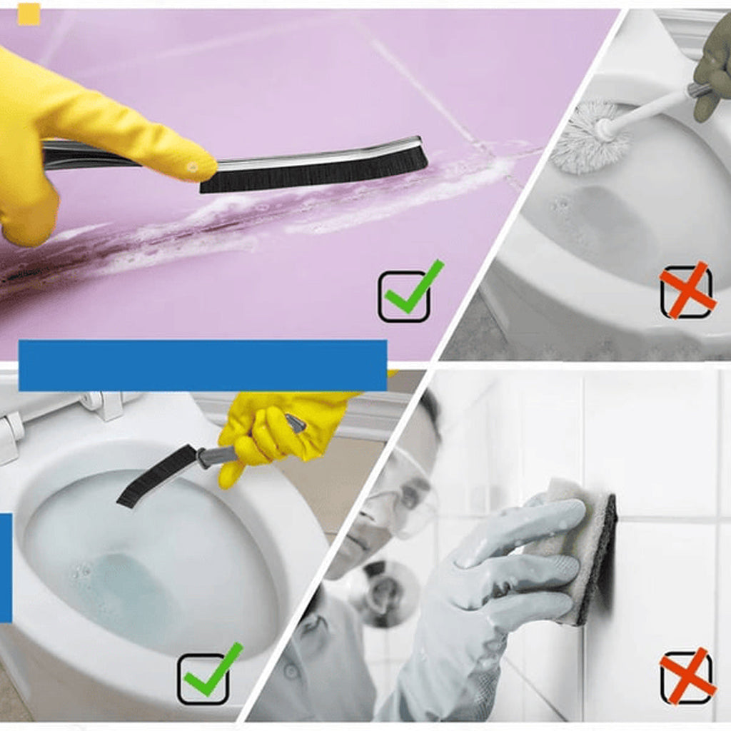Hard Bristle Crevice Cleaning Brush & Grout Scrubber