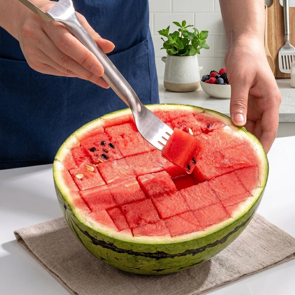 Stainless Steel 2-in-1 Watermelon Slicer & Fork