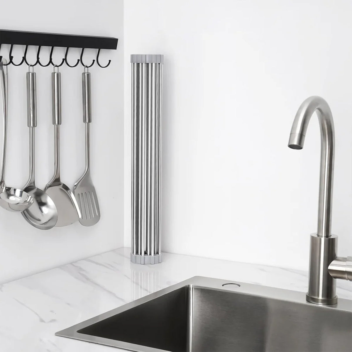 Roll Up Dish Drying Rack Over Sink