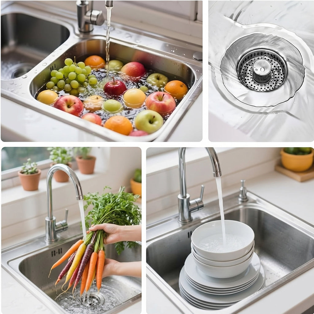 3-in-1 Stainless Steel Sink Drain Strainer