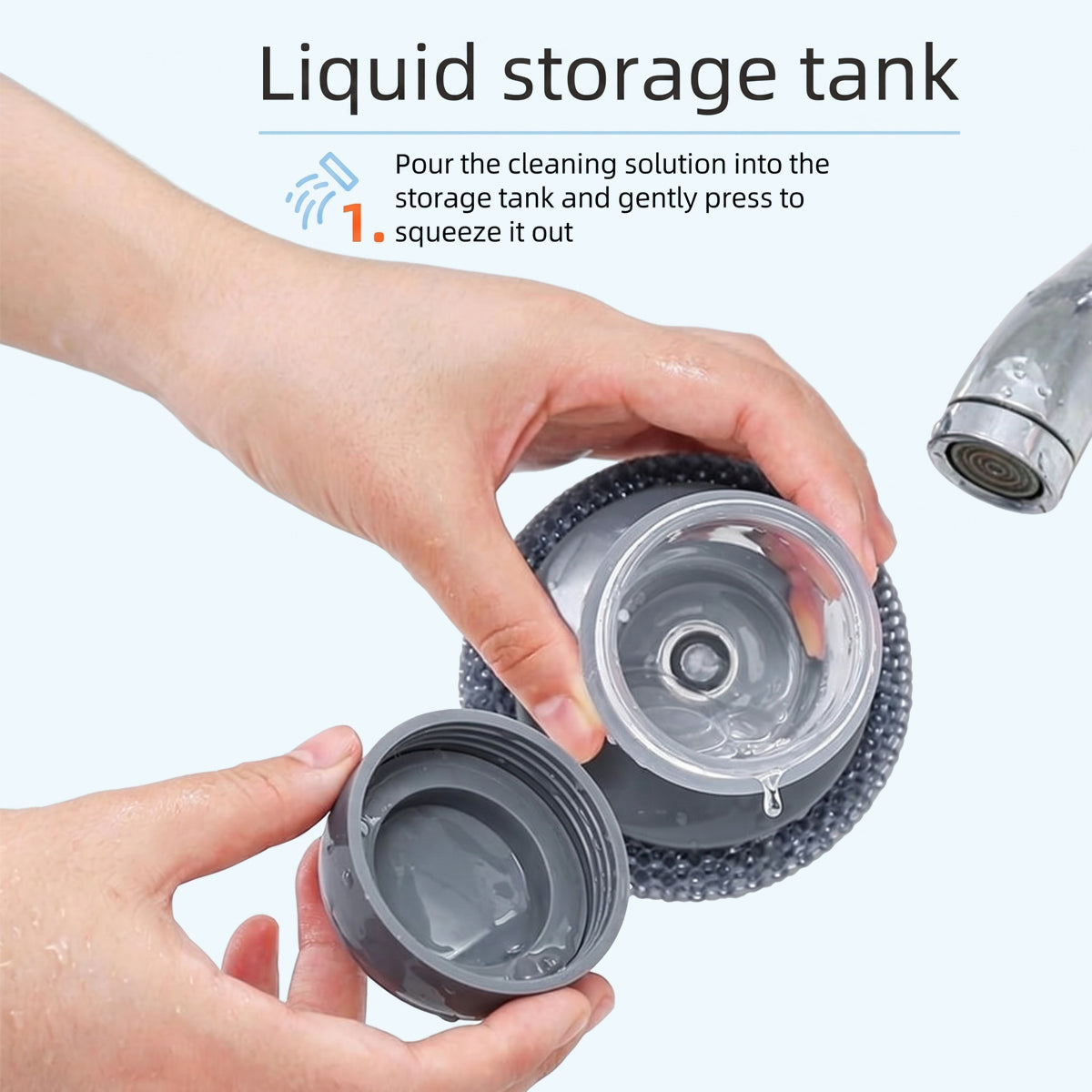 Soap Dispensing Steel Wool Dish Brush