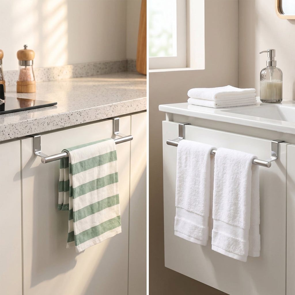 Stainless Steel Over Cabinet Towel Rack