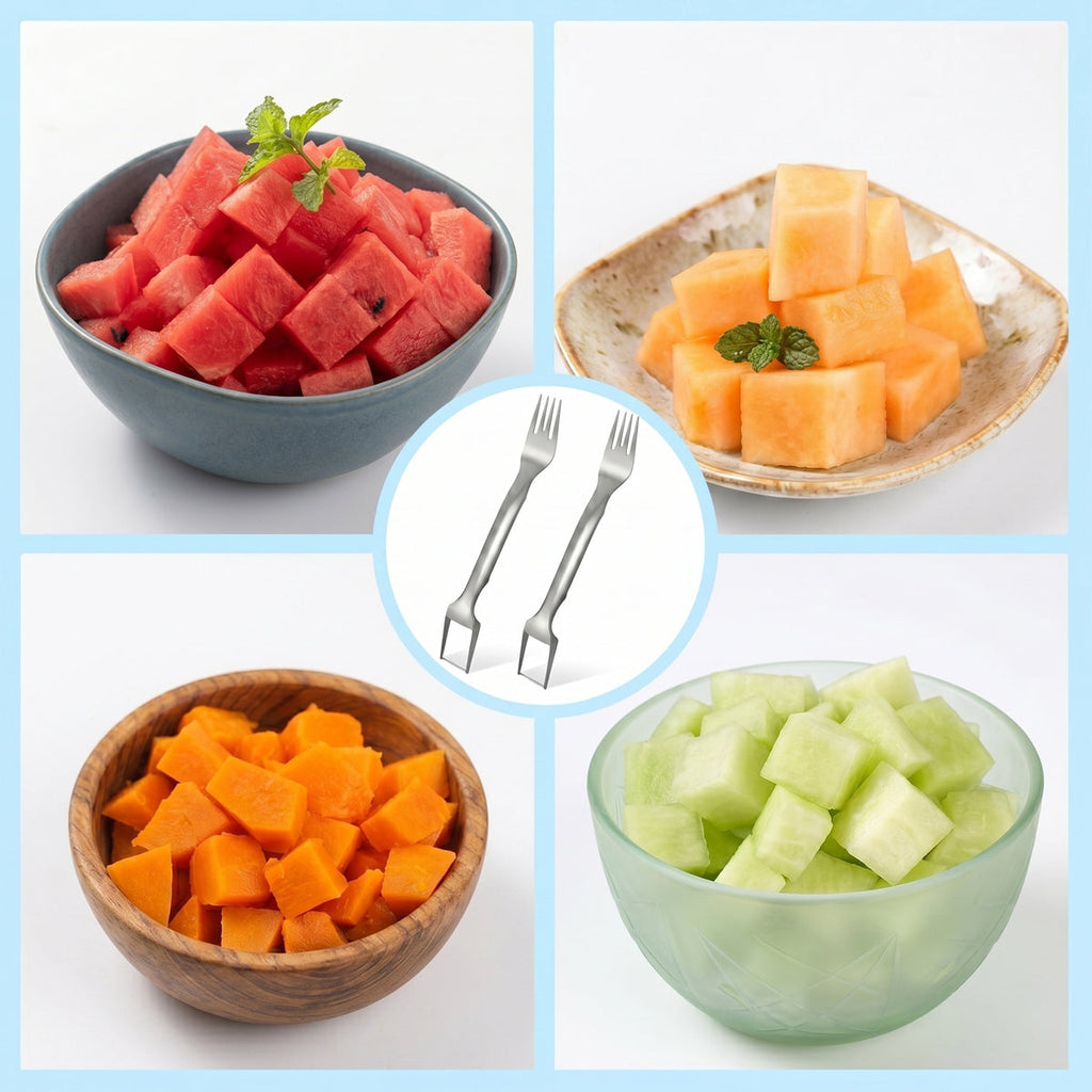 Stainless Steel 2-in-1 Watermelon Slicer & Fork