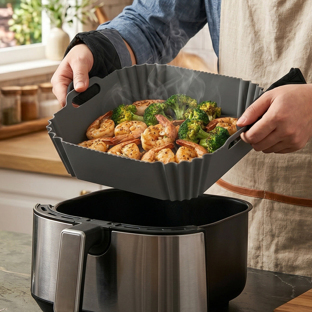 Reusable Silicone Air Fryer Basket Liner
