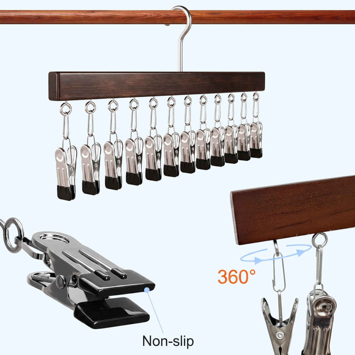 Multifunctional Wooden Hanger
