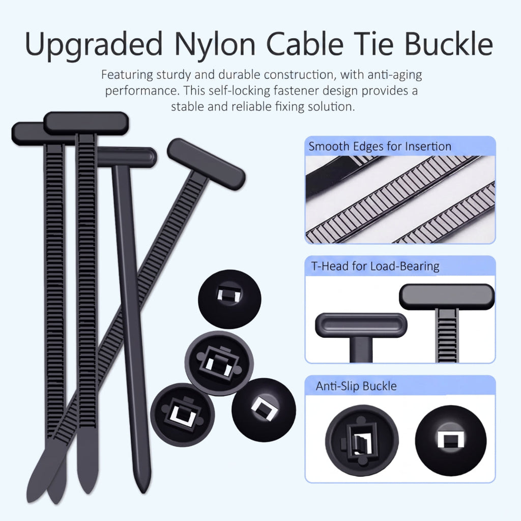 100PCS Universal Nylon Cable Tie Buckles