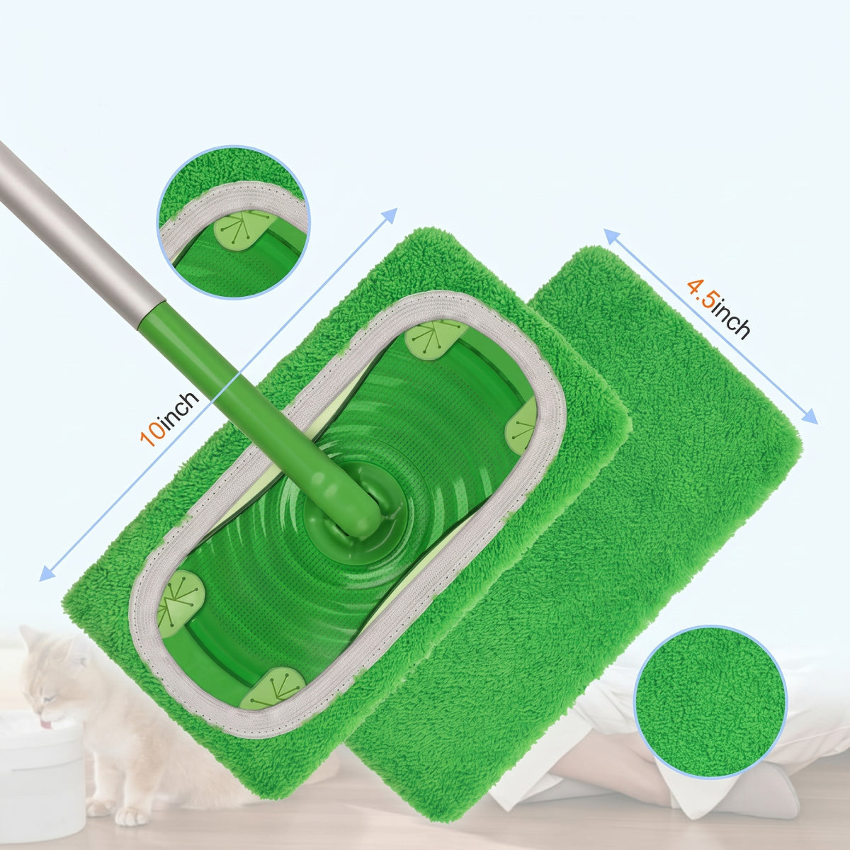 Reusable Microfiber Mop Pads - 4 PCS