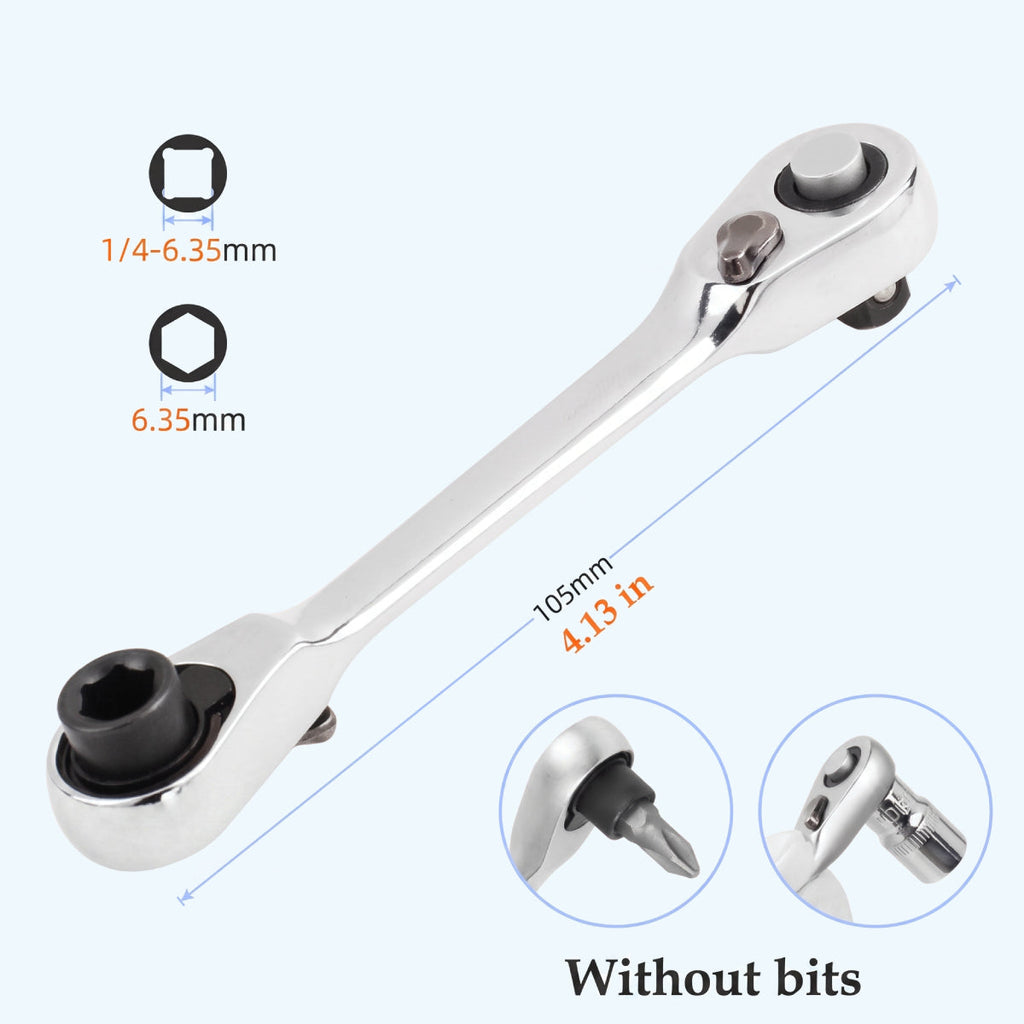 1/4-Inch Mini Dual-Head Ratchet Wrench