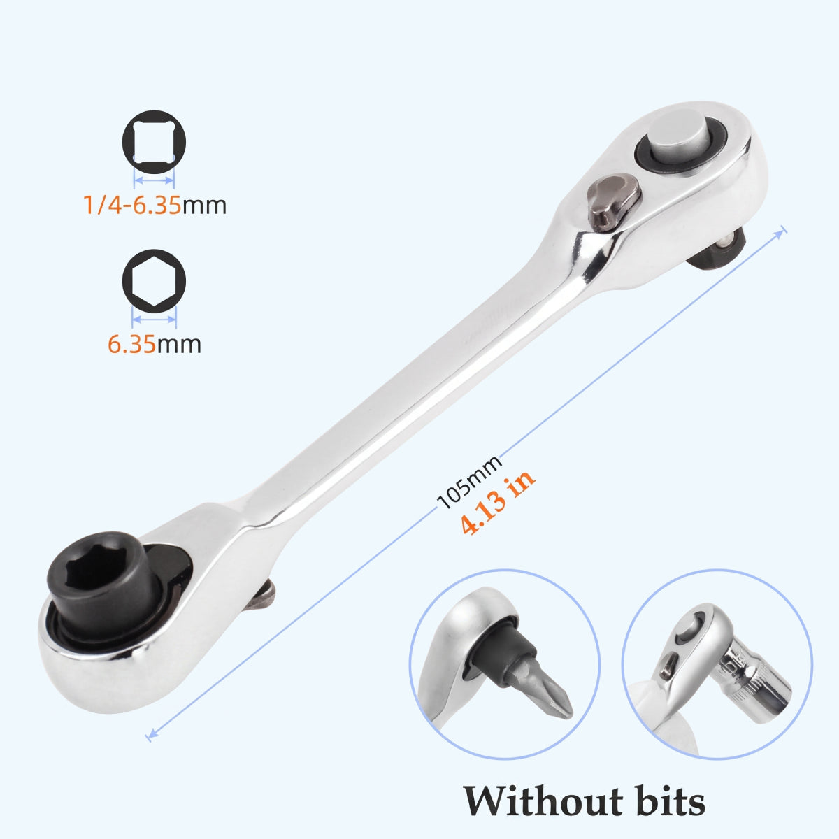 1/4-Inch Mini Dual-Head Ratchet Wrench
