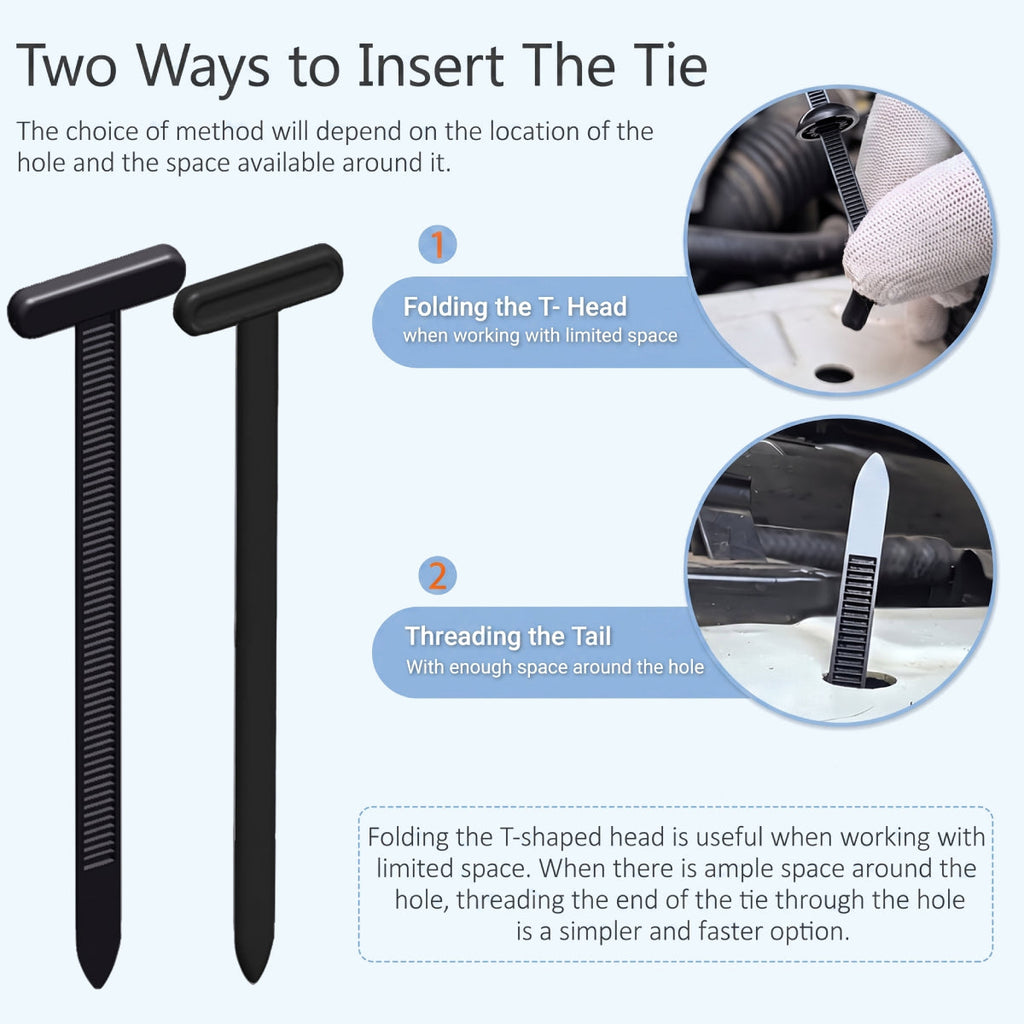 100PCS Universal Nylon Cable Tie Buckles