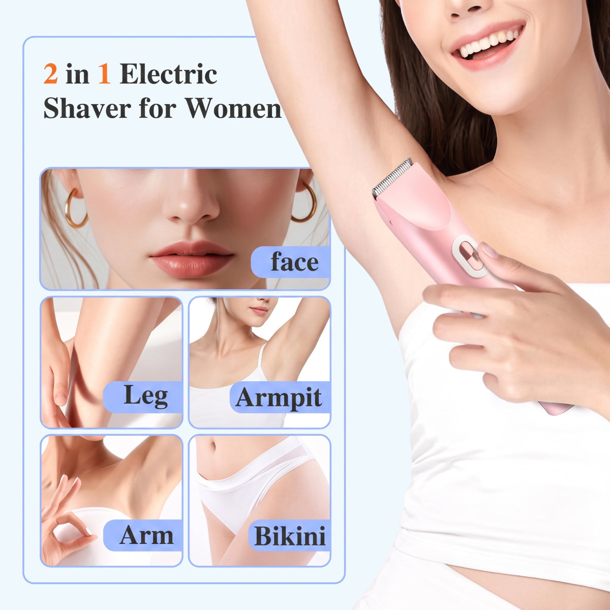 2-in-1 Electric Bikini Trimmer for Women