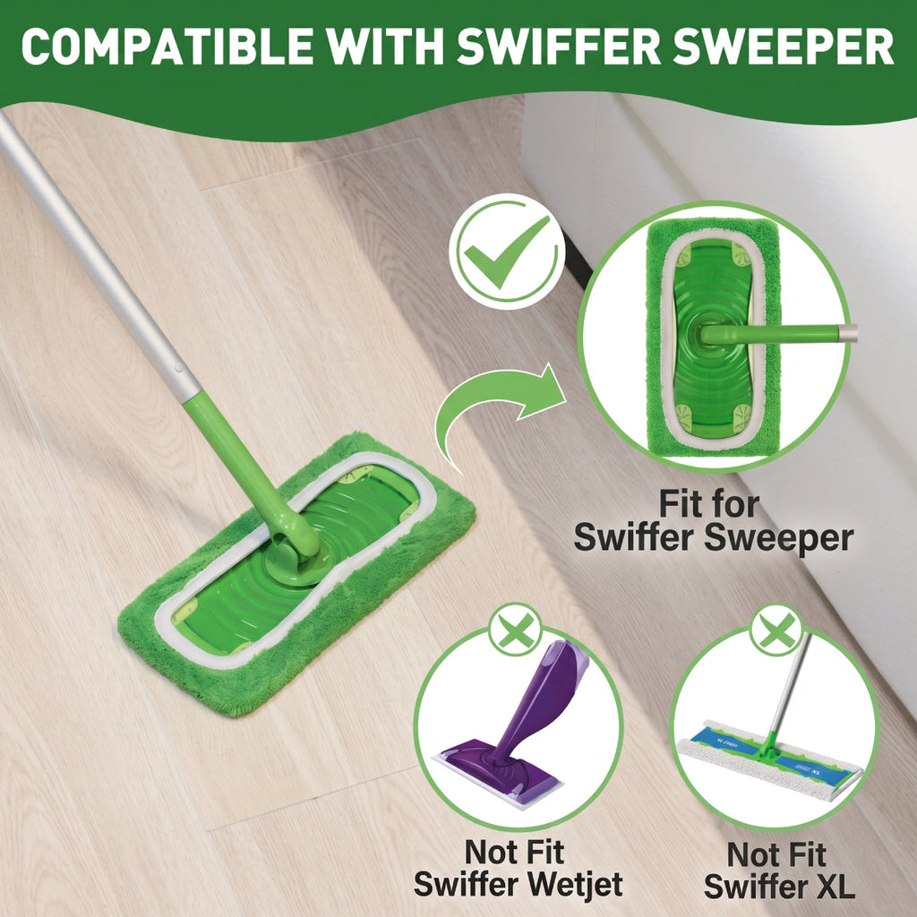 Reusable Microfiber Mop Pads - 4 PCS