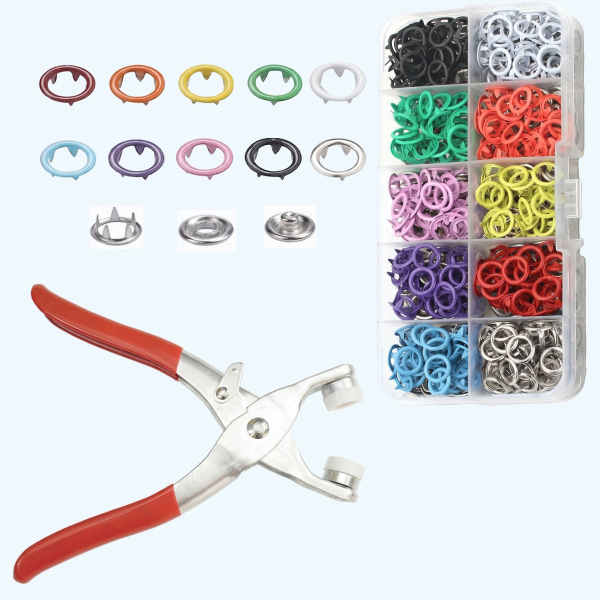 100-Set Metal Snap Button Kit