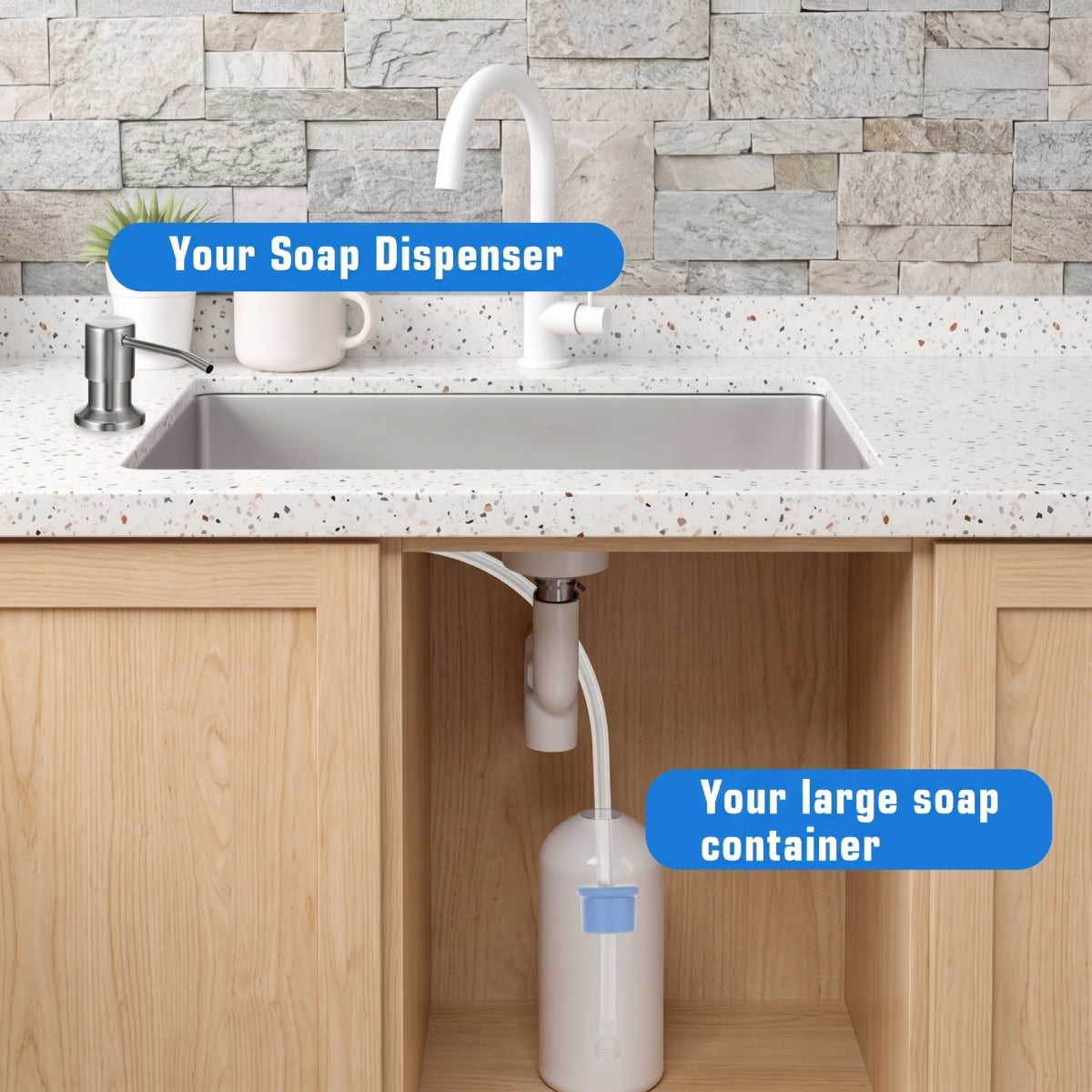 Kitchen Sink Soap Dispenser with Extension Tube
