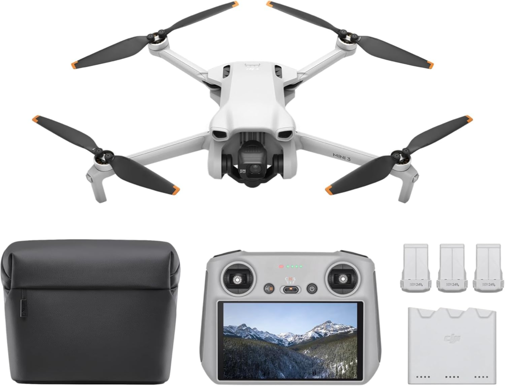 DJI Mini 3 Fly More Combo (DJI RC), Drones with Camera for Adults 4K