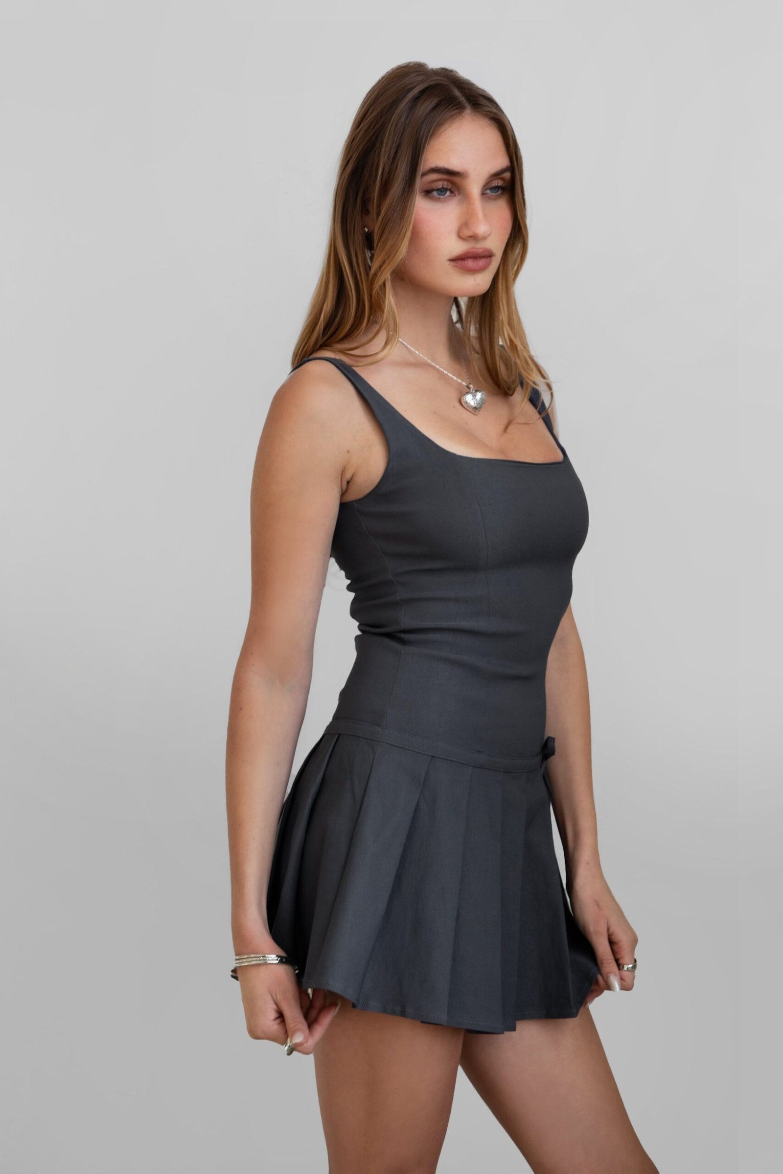 ADRINA Drop Waist Mini Dress - Image 3